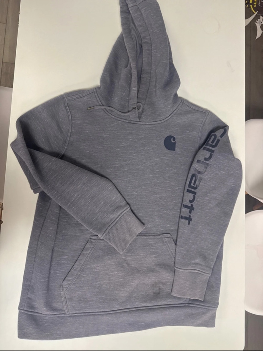 Carhartt Slate Gray Logo Hooded Sweatshirt